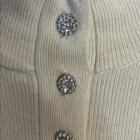Vero Moda Cream Mock Neck Button Knit Sweater - Picture 3 of 7